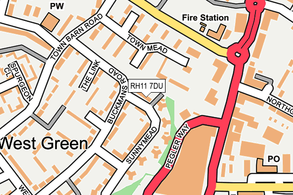 RH11 7DU map - OS OpenMap – Local (Ordnance Survey)