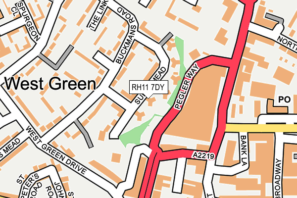 RH11 7DY map - OS OpenMap – Local (Ordnance Survey)