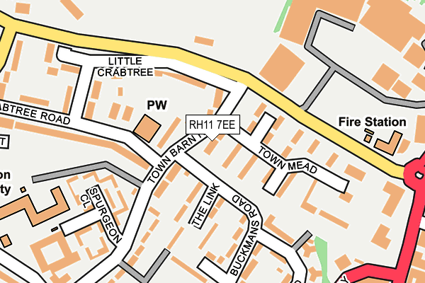 RH11 7EE map - OS OpenMap – Local (Ordnance Survey)