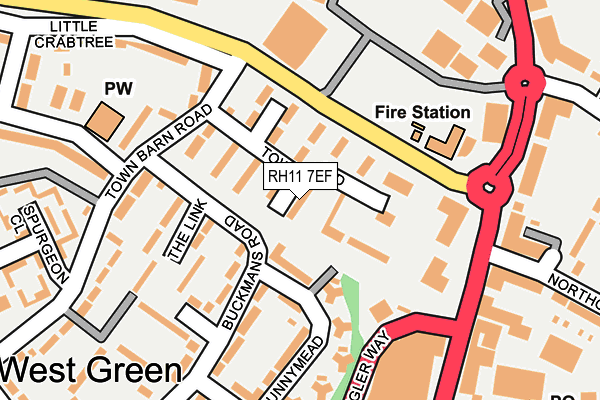 RH11 7EF map - OS OpenMap – Local (Ordnance Survey)