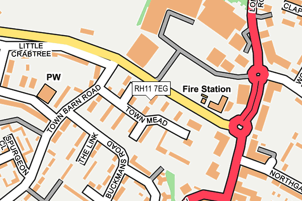 RH11 7EG map - OS OpenMap – Local (Ordnance Survey)