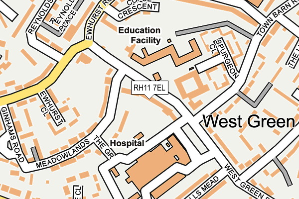 RH11 7EL map - OS OpenMap – Local (Ordnance Survey)