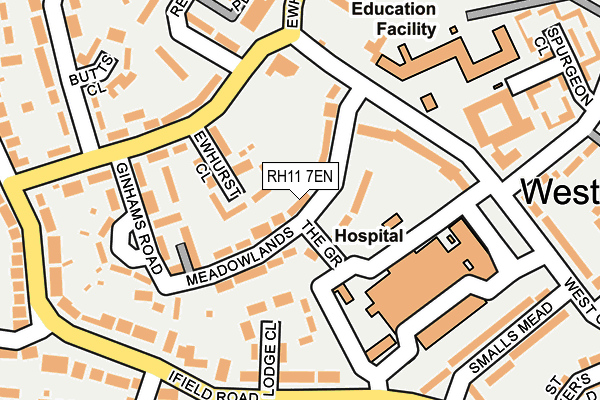 RH11 7EN map - OS OpenMap – Local (Ordnance Survey)