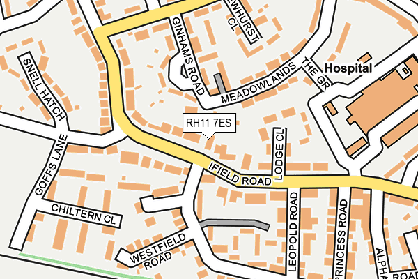 RH11 7ES map - OS OpenMap – Local (Ordnance Survey)