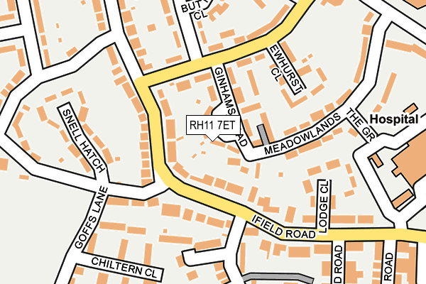 RH11 7ET map - OS OpenMap – Local (Ordnance Survey)