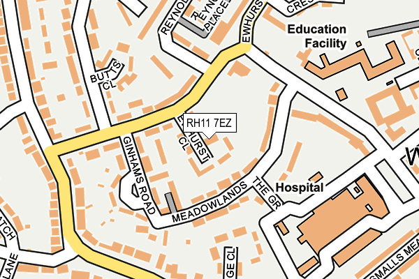 RH11 7EZ map - OS OpenMap – Local (Ordnance Survey)