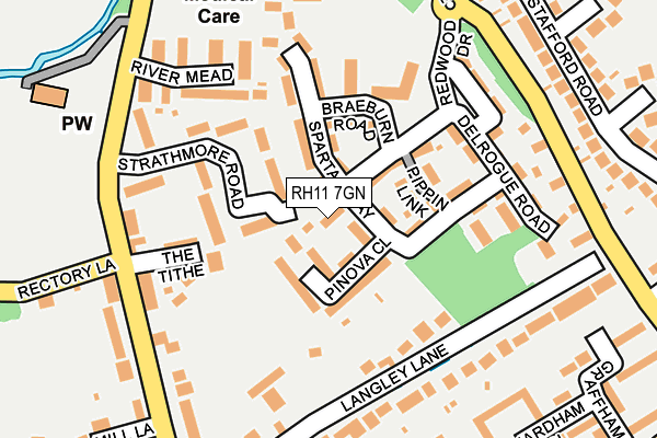 RH11 7GN map - OS OpenMap – Local (Ordnance Survey)