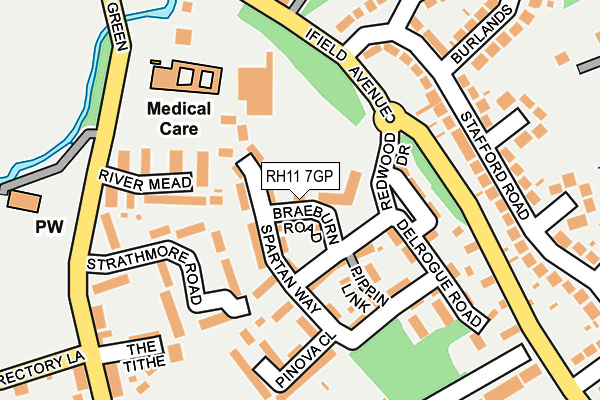 RH11 7GP map - OS OpenMap – Local (Ordnance Survey)