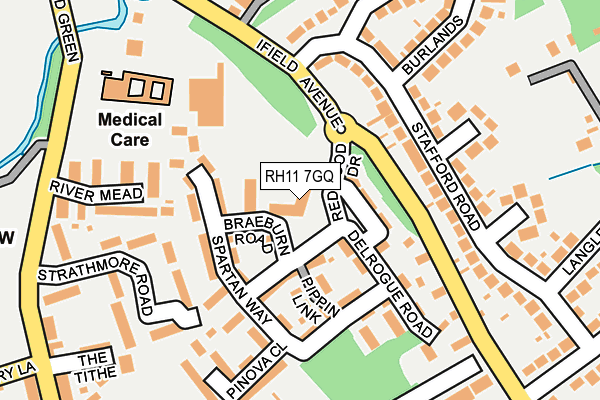 RH11 7GQ map - OS OpenMap – Local (Ordnance Survey)