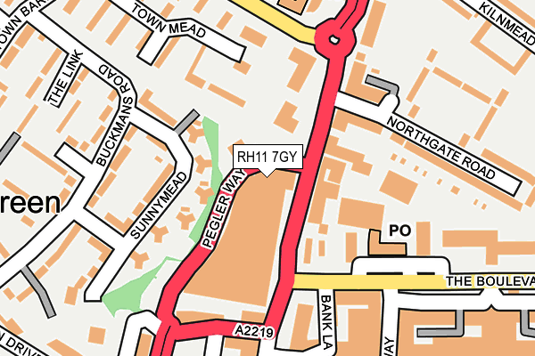 RH11 7GY map - OS OpenMap – Local (Ordnance Survey)