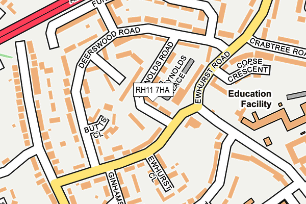 RH11 7HA map - OS OpenMap – Local (Ordnance Survey)