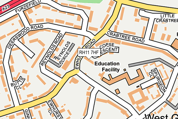 RH11 7HF map - OS OpenMap – Local (Ordnance Survey)