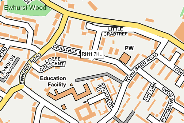 RH11 7HL map - OS OpenMap – Local (Ordnance Survey)
