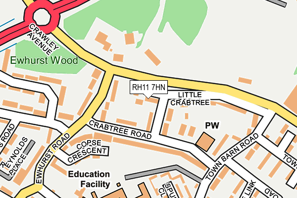 RH11 7HN map - OS OpenMap – Local (Ordnance Survey)