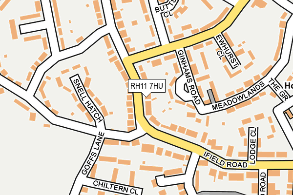 RH11 7HU map - OS OpenMap – Local (Ordnance Survey)