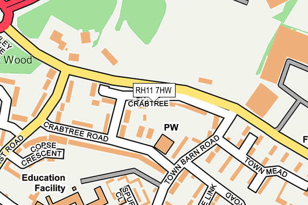 RH11 7HW map - OS OpenMap – Local (Ordnance Survey)