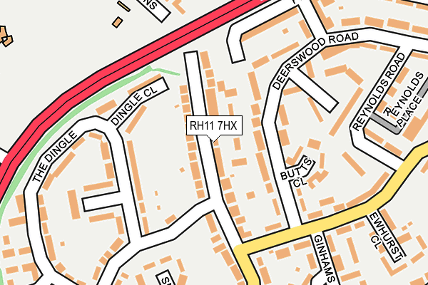 RH11 7HX map - OS OpenMap – Local (Ordnance Survey)