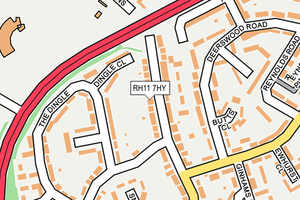 RH11 7HY map - OS OpenMap – Local (Ordnance Survey)