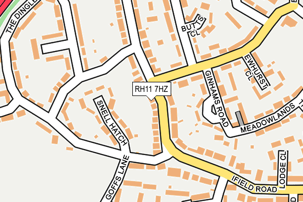 RH11 7HZ map - OS OpenMap – Local (Ordnance Survey)