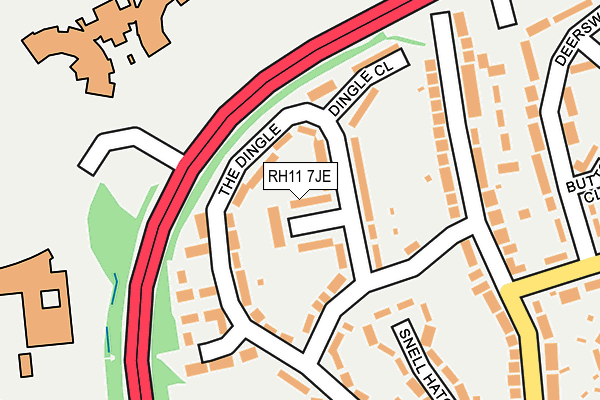 RH11 7JE map - OS OpenMap – Local (Ordnance Survey)