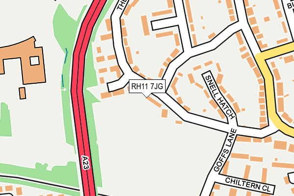 RH11 7JG map - OS OpenMap – Local (Ordnance Survey)