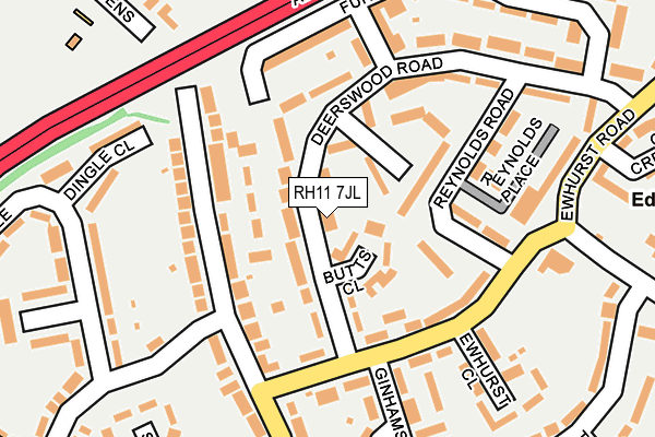 RH11 7JL map - OS OpenMap – Local (Ordnance Survey)