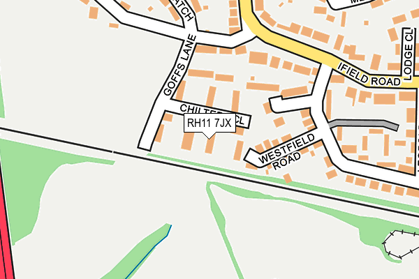 RH11 7JX map - OS OpenMap – Local (Ordnance Survey)