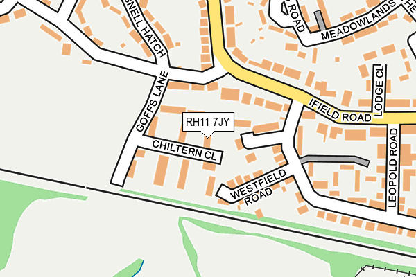 RH11 7JY map - OS OpenMap – Local (Ordnance Survey)