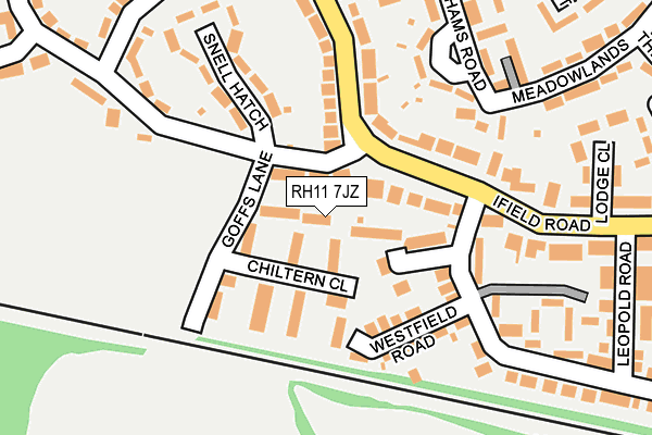 RH11 7JZ map - OS OpenMap – Local (Ordnance Survey)