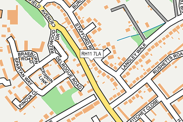 RH11 7LA map - OS OpenMap – Local (Ordnance Survey)
