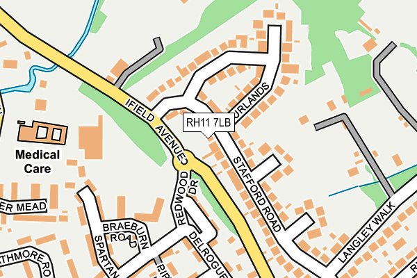 RH11 7LB map - OS OpenMap – Local (Ordnance Survey)