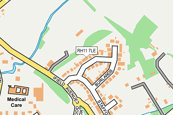 RH11 7LE map - OS OpenMap – Local (Ordnance Survey)