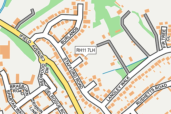 RH11 7LH map - OS OpenMap – Local (Ordnance Survey)