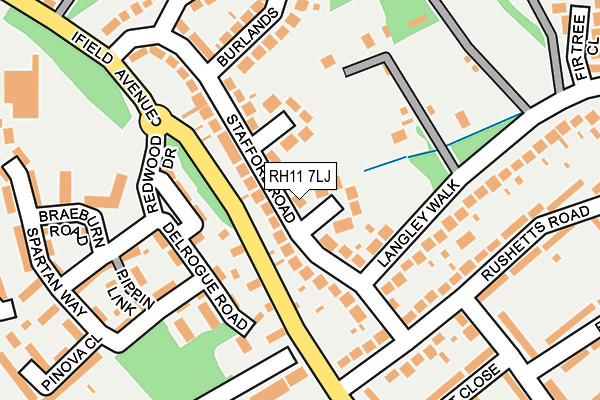 RH11 7LJ map - OS OpenMap – Local (Ordnance Survey)