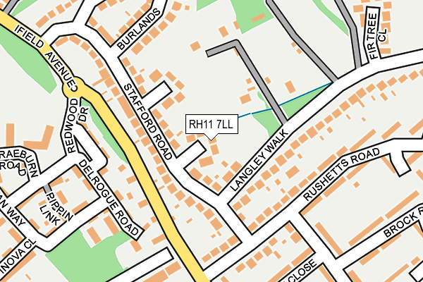 RH11 7LL map - OS OpenMap – Local (Ordnance Survey)