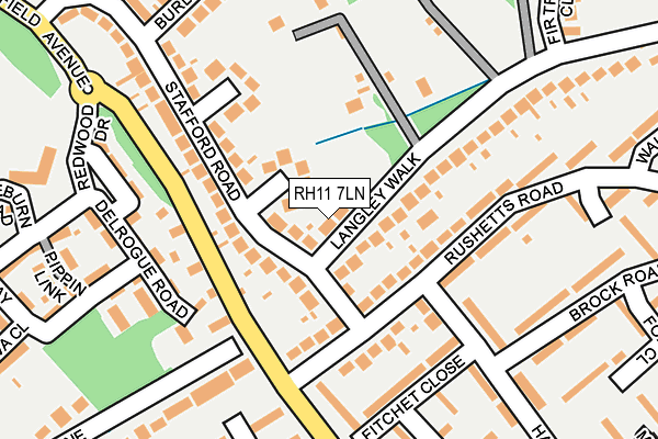 RH11 7LN map - OS OpenMap – Local (Ordnance Survey)