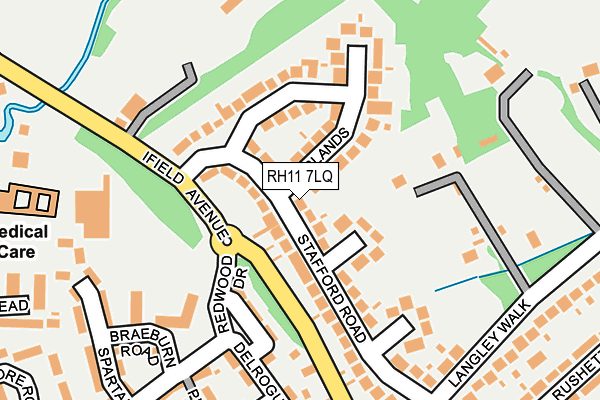 RH11 7LQ map - OS OpenMap – Local (Ordnance Survey)