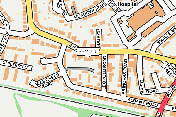 RH11 7LU map - OS OpenMap – Local (Ordnance Survey)