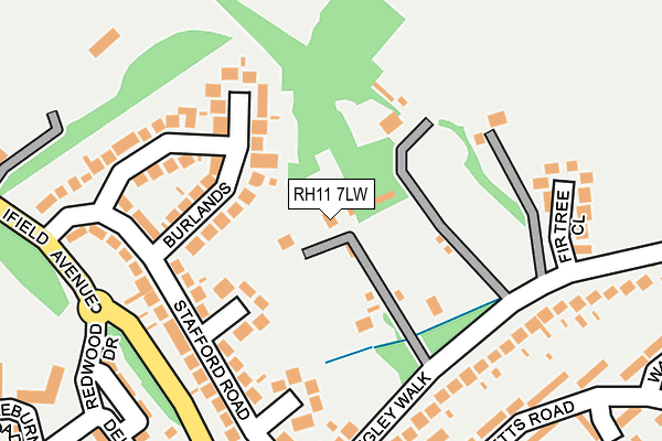 RH11 7LW map - OS OpenMap – Local (Ordnance Survey)