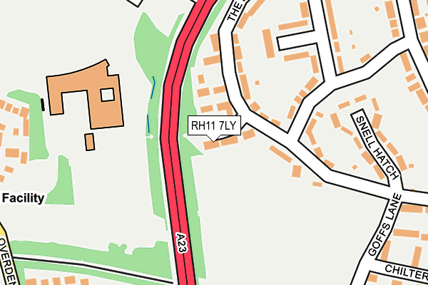 RH11 7LY map - OS OpenMap – Local (Ordnance Survey)