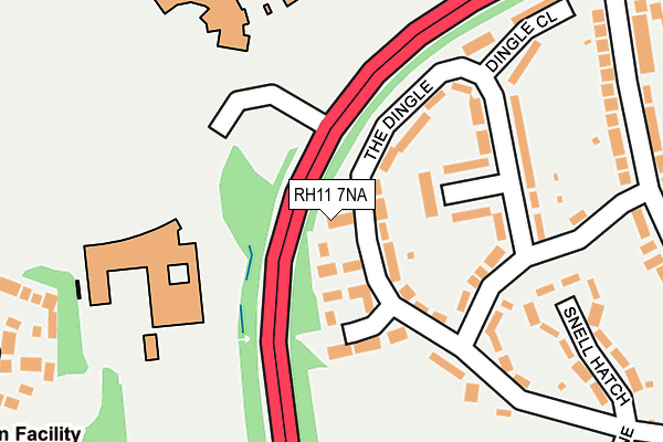 RH11 7NA map - OS OpenMap – Local (Ordnance Survey)