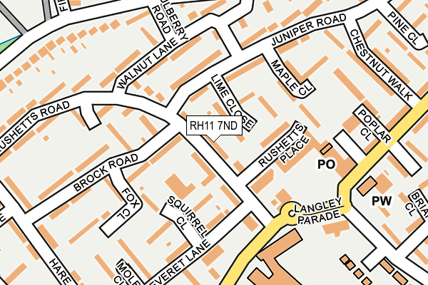 RH11 7ND map - OS OpenMap – Local (Ordnance Survey)