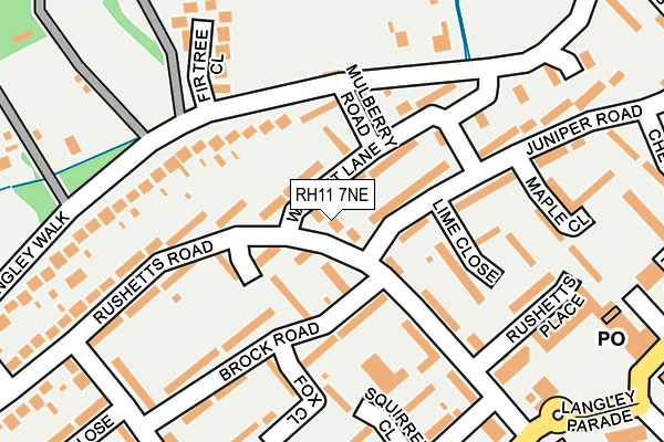 RH11 7NE map - OS OpenMap – Local (Ordnance Survey)