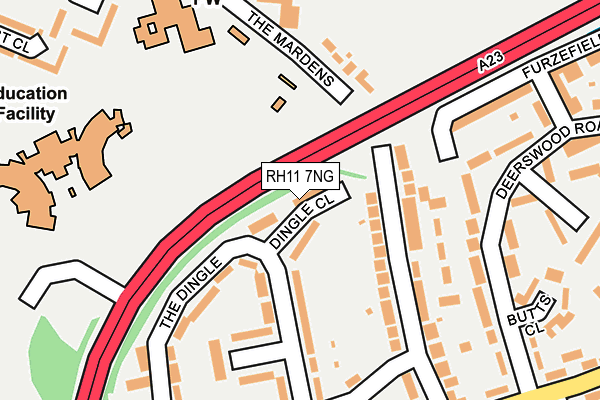 RH11 7NG map - OS OpenMap – Local (Ordnance Survey)