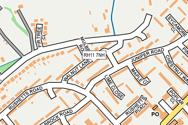 RH11 7NH map - OS OpenMap – Local (Ordnance Survey)