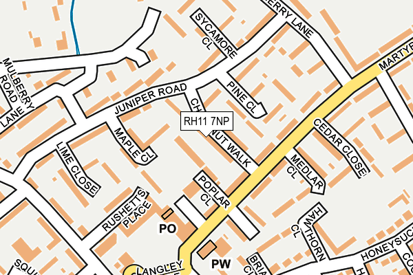 RH11 7NP map - OS OpenMap – Local (Ordnance Survey)