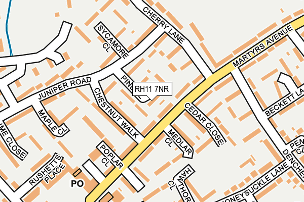 RH11 7NR map - OS OpenMap – Local (Ordnance Survey)