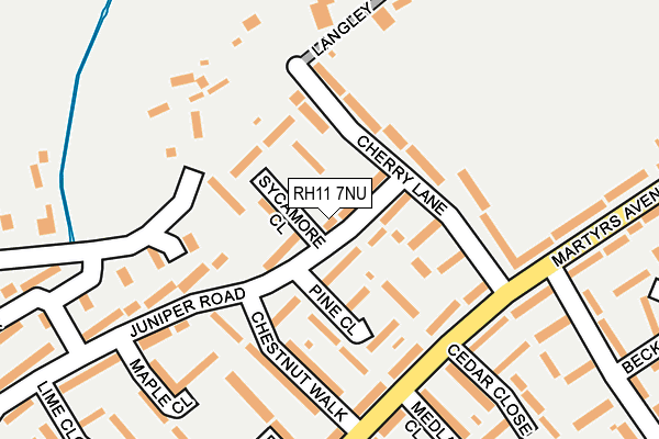 RH11 7NU map - OS OpenMap – Local (Ordnance Survey)