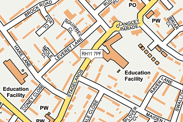 RH11 7PF map - OS OpenMap – Local (Ordnance Survey)