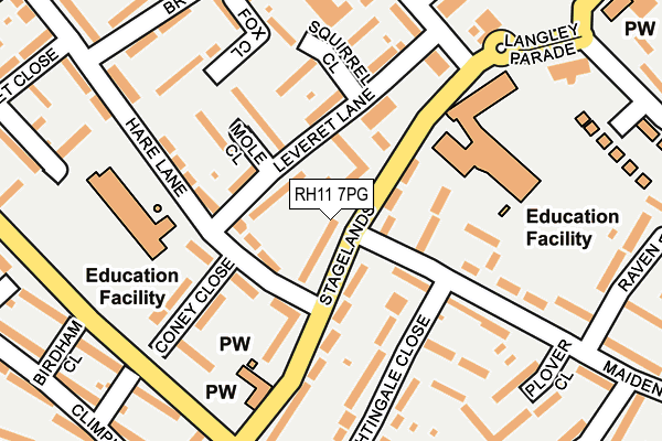 RH11 7PG map - OS OpenMap – Local (Ordnance Survey)